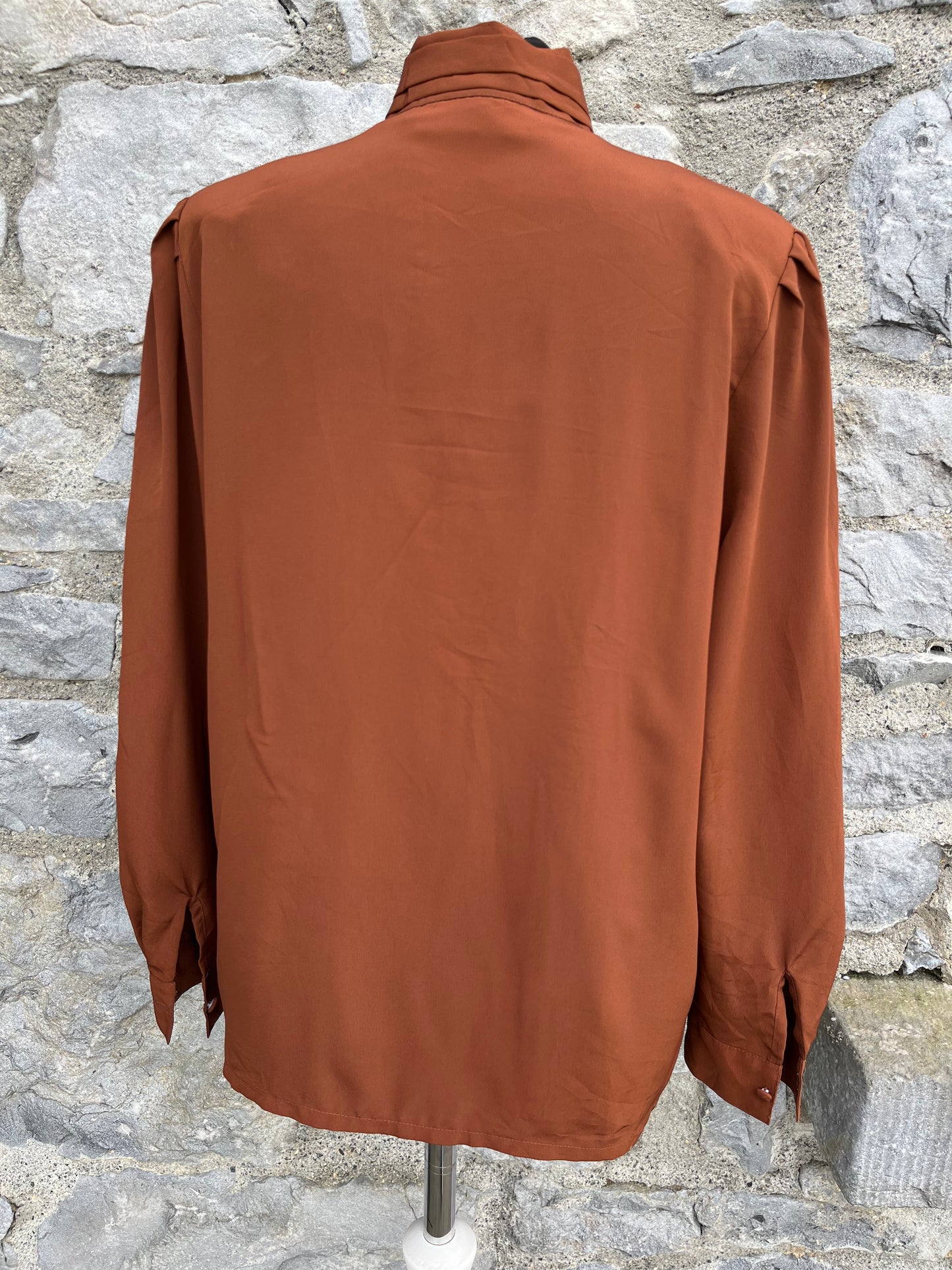 80s brown blouse uk 10-12