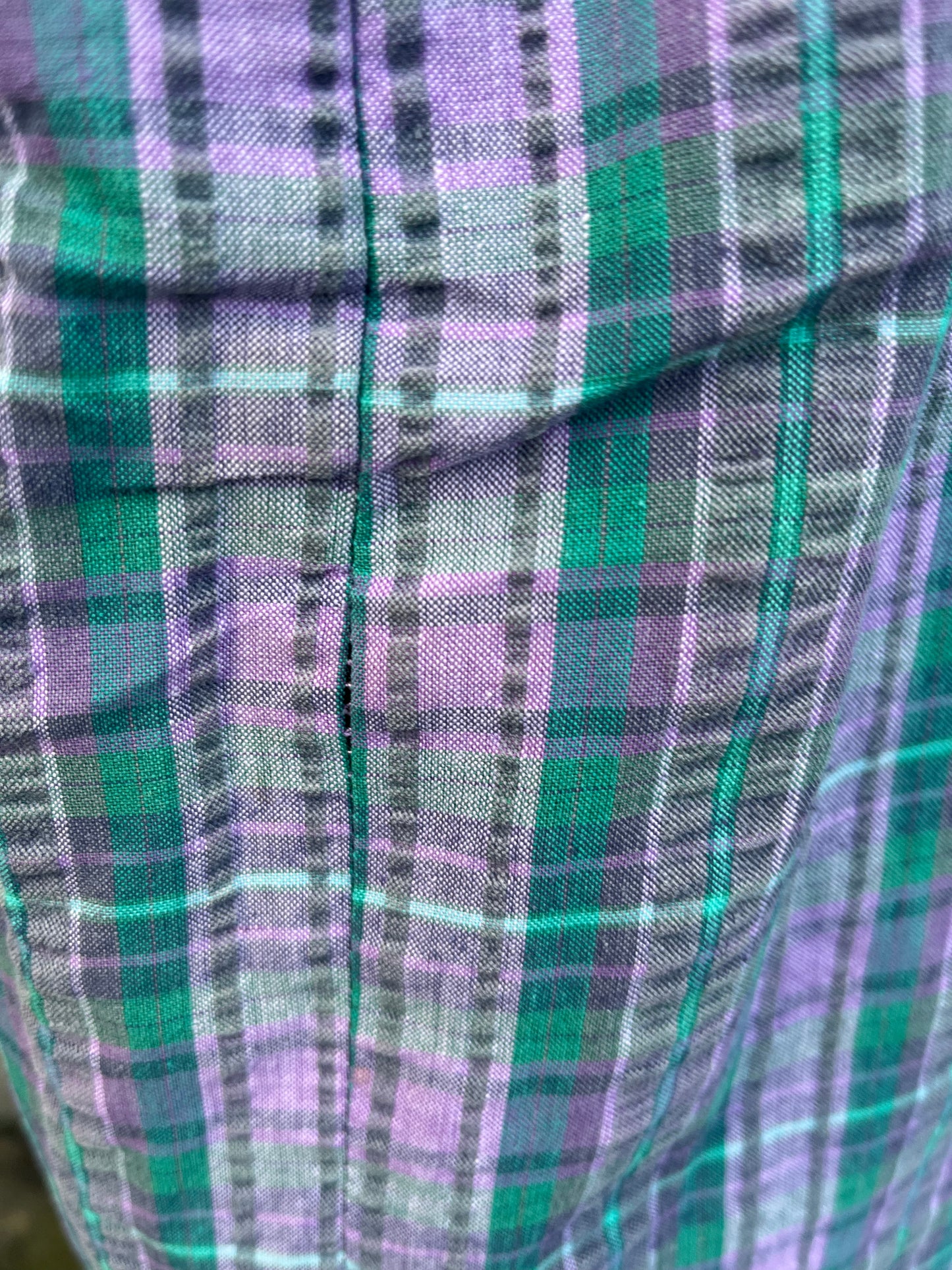 80s purple check skirt uk 14