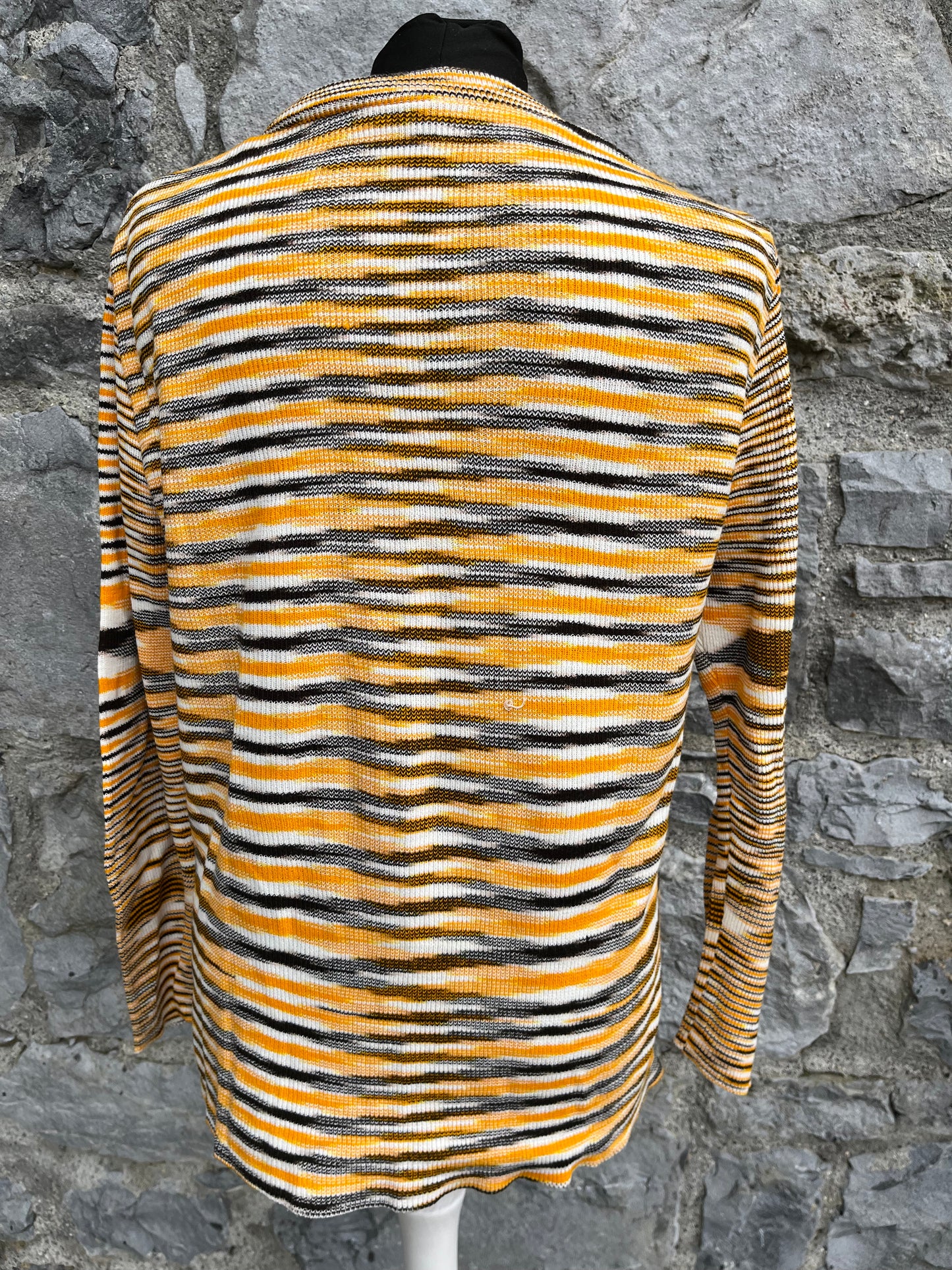 80s yellow stripy top uk 10-12