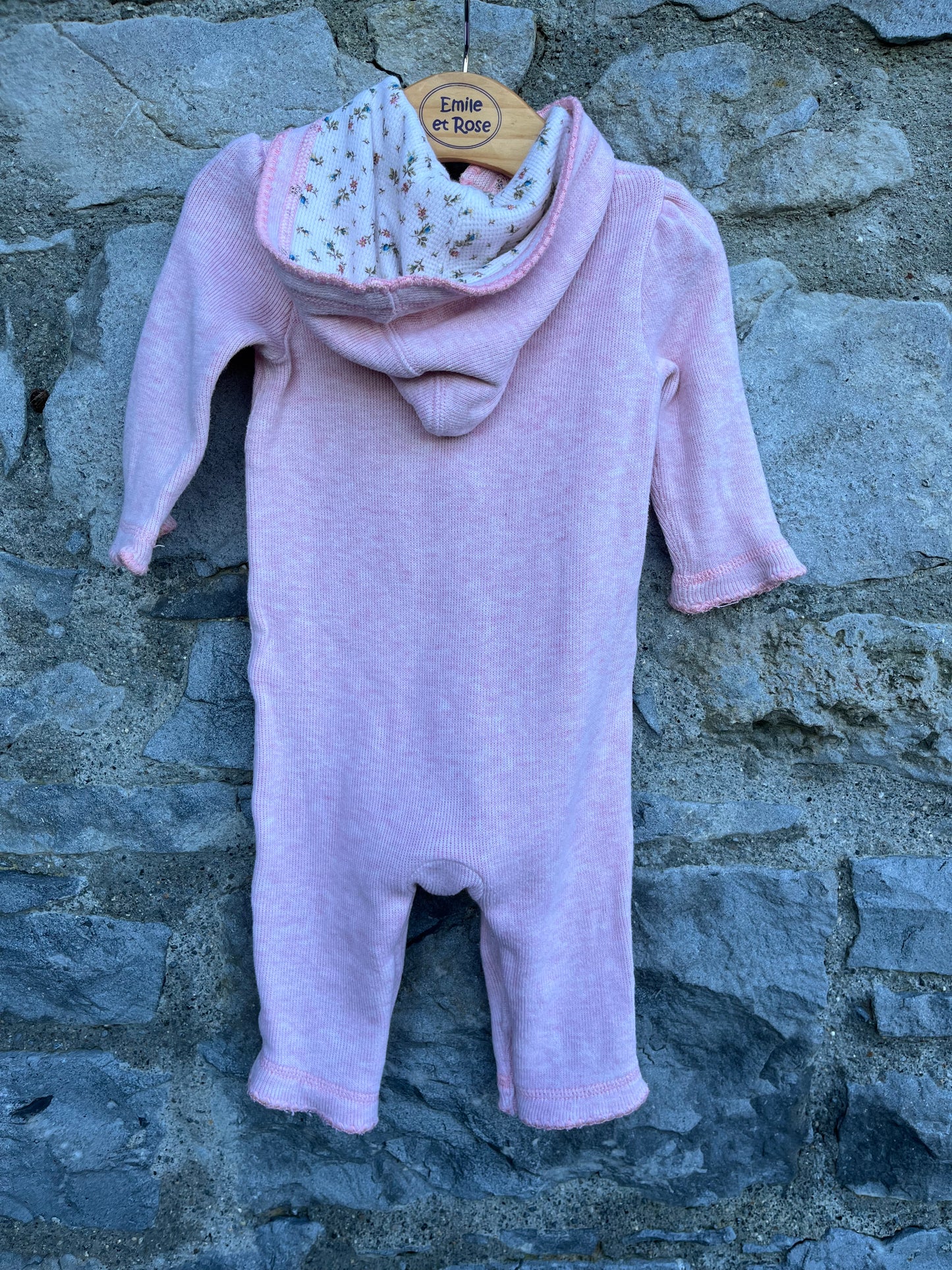 RL Pink hooded onesie  3-6m (62-68cm)