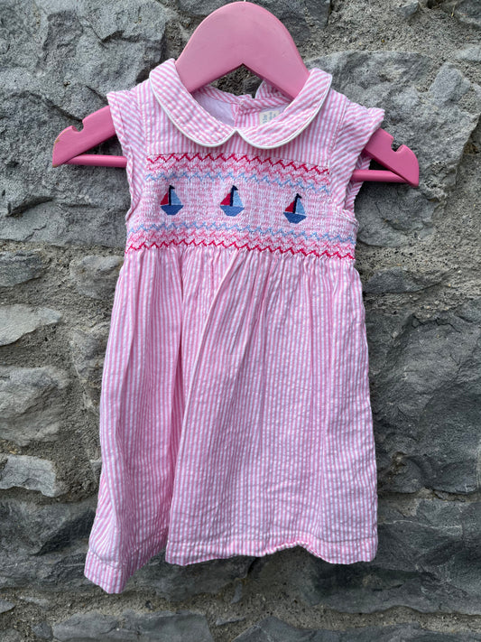 Pink stripy dress   0-3m (56-62cm)