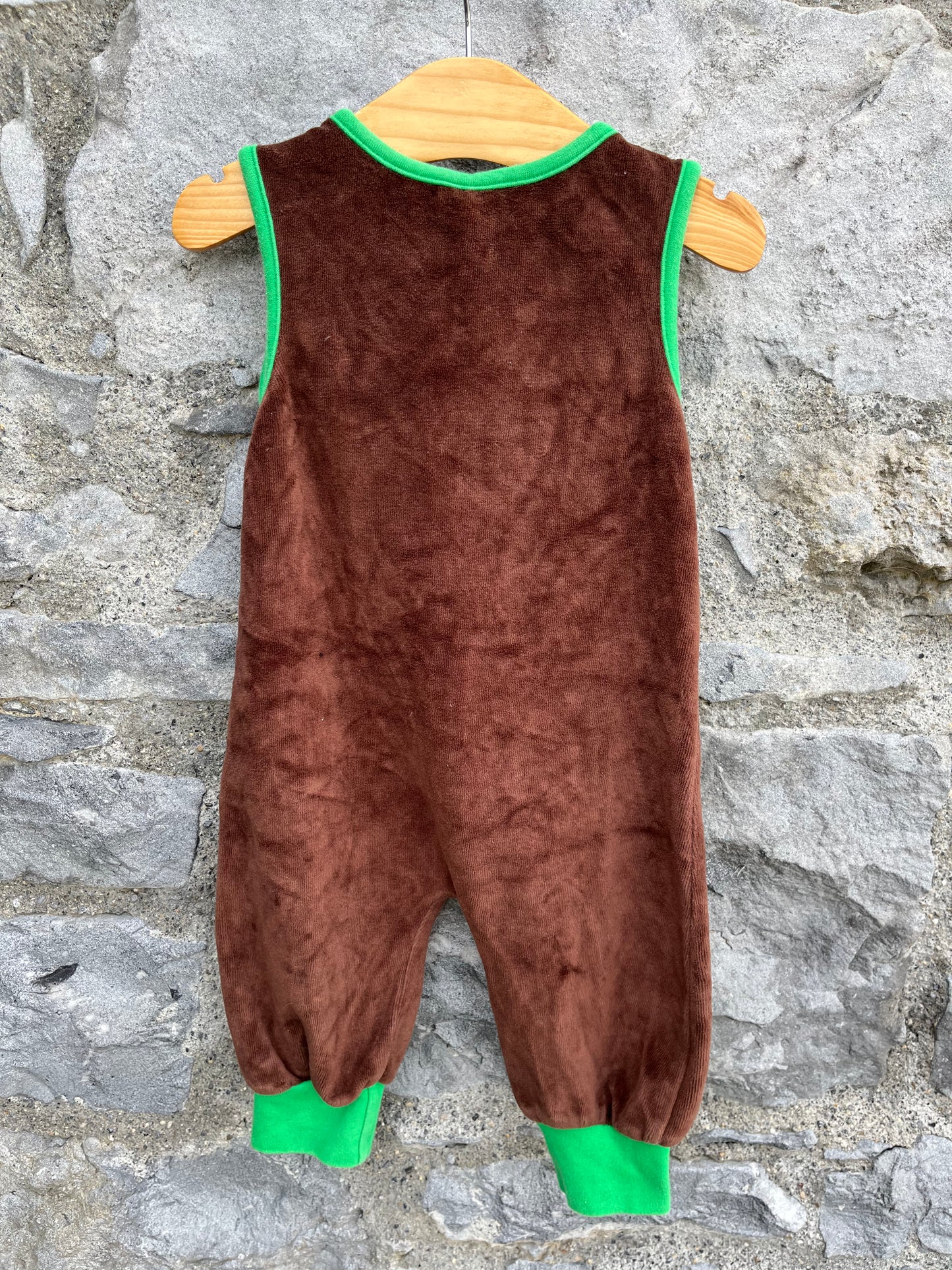 Brown velour dungarees   3-6m (62-68cm)