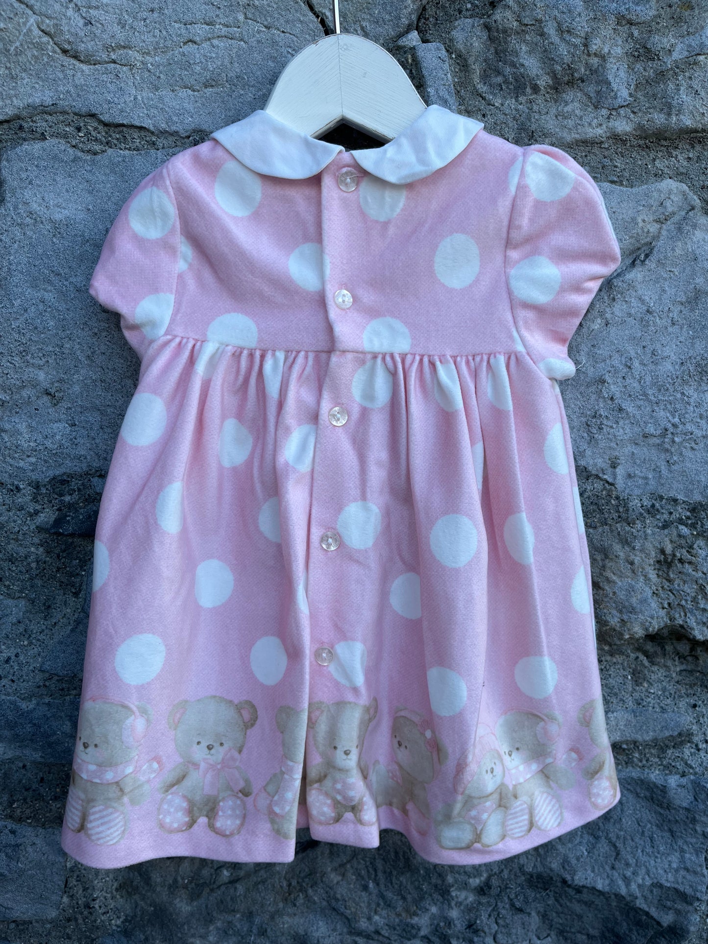 Pink teddy bears dress  6m (68cm)