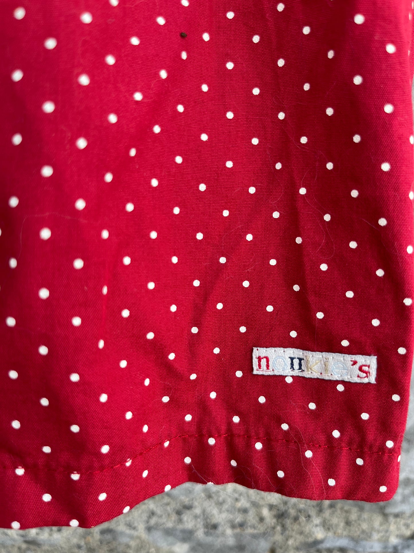 Red spotty pinafore   3-6m (62-68cm)