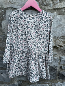 Grey floral dress  2-3y (92-98cm)