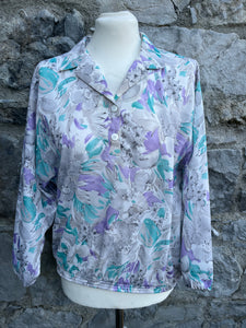 Grey&purple floral blouse uk 14