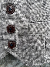 Load image into Gallery viewer, Grey tweed waistcoat    3-6m (62-68cm)
