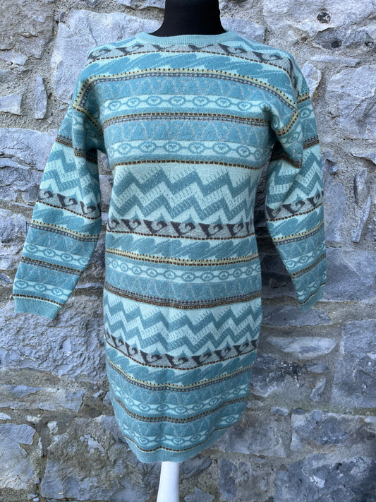 80s geometric jumper dress uk 10