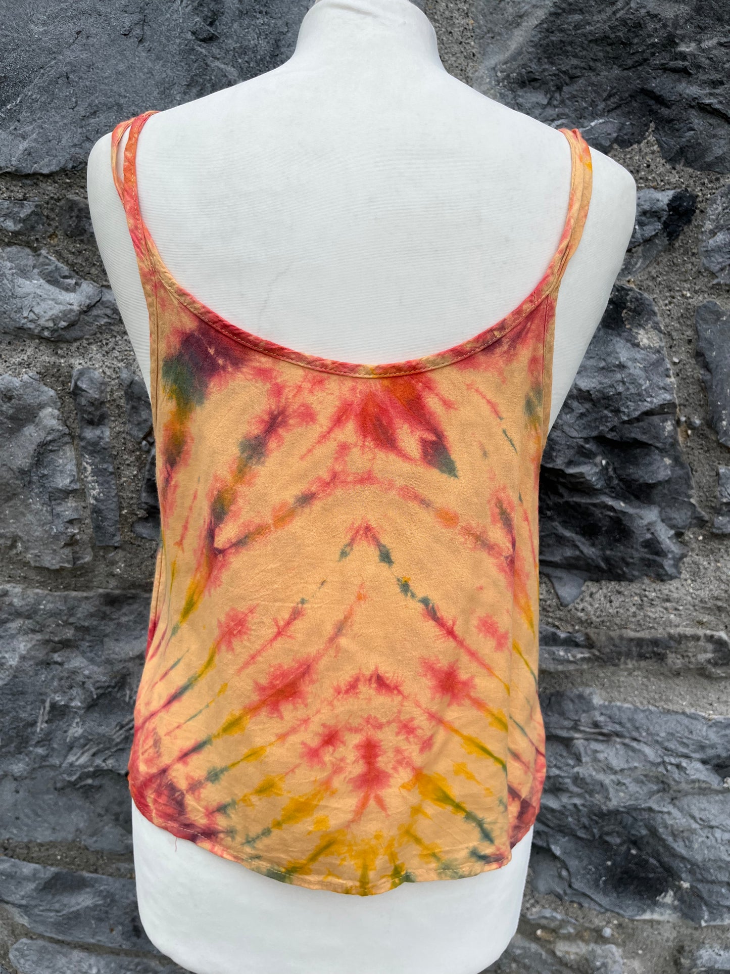 Orange tie dye top uk 10-12