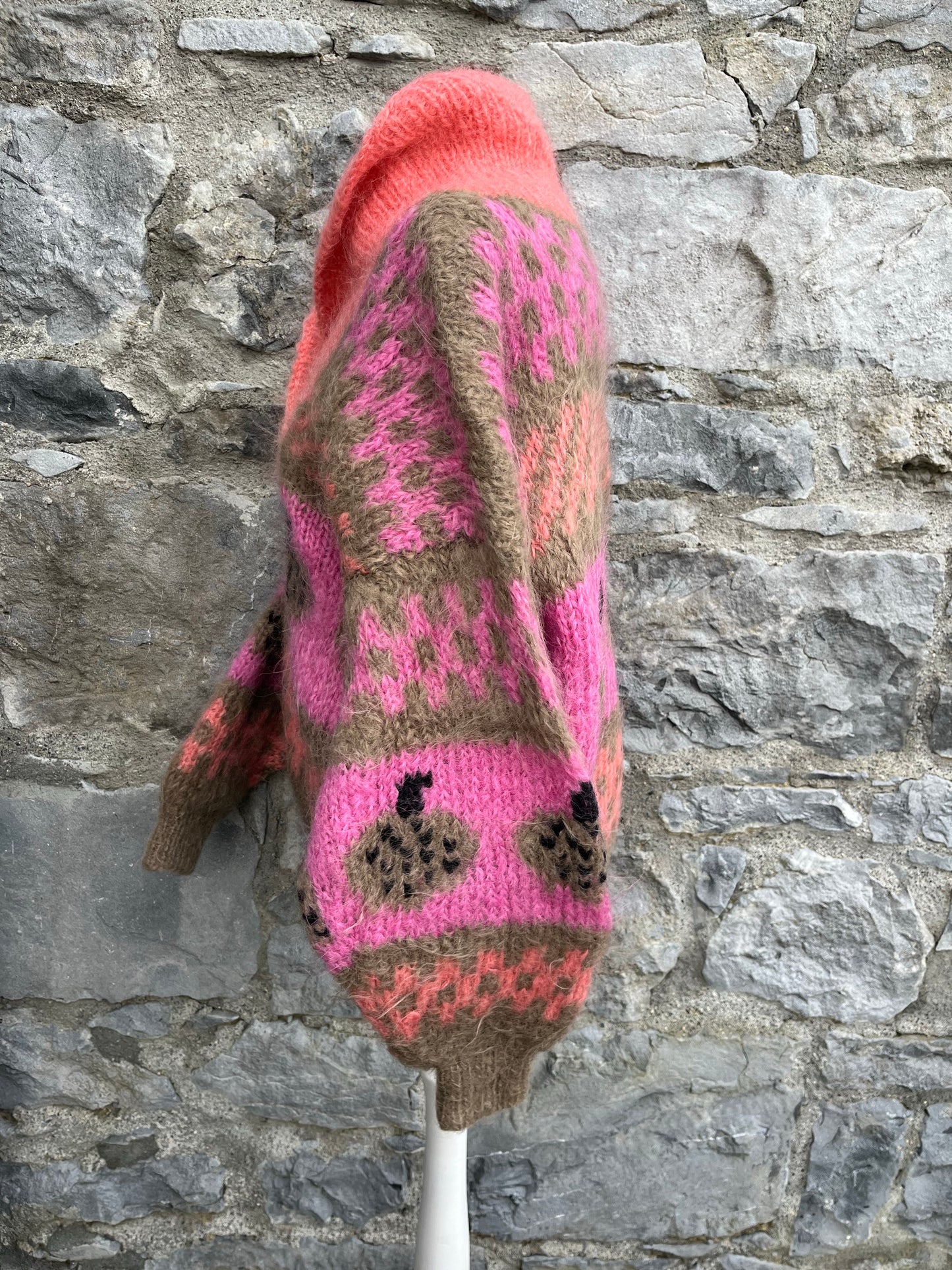 80s pink&brown jumper uk 12-16