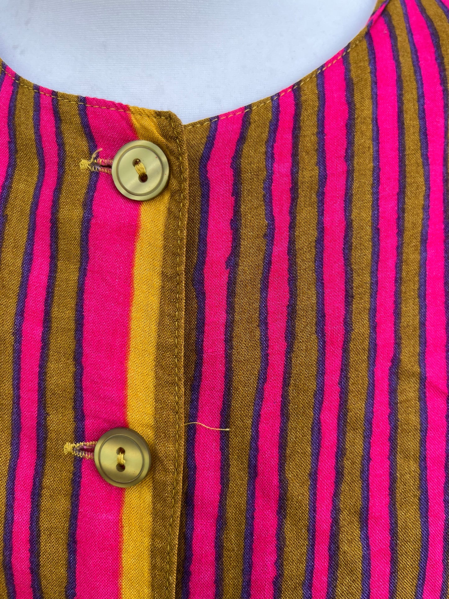 80s pink stripy top uk 10-12