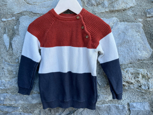 Rusty&navy jumper  18-24m (86-92cm)