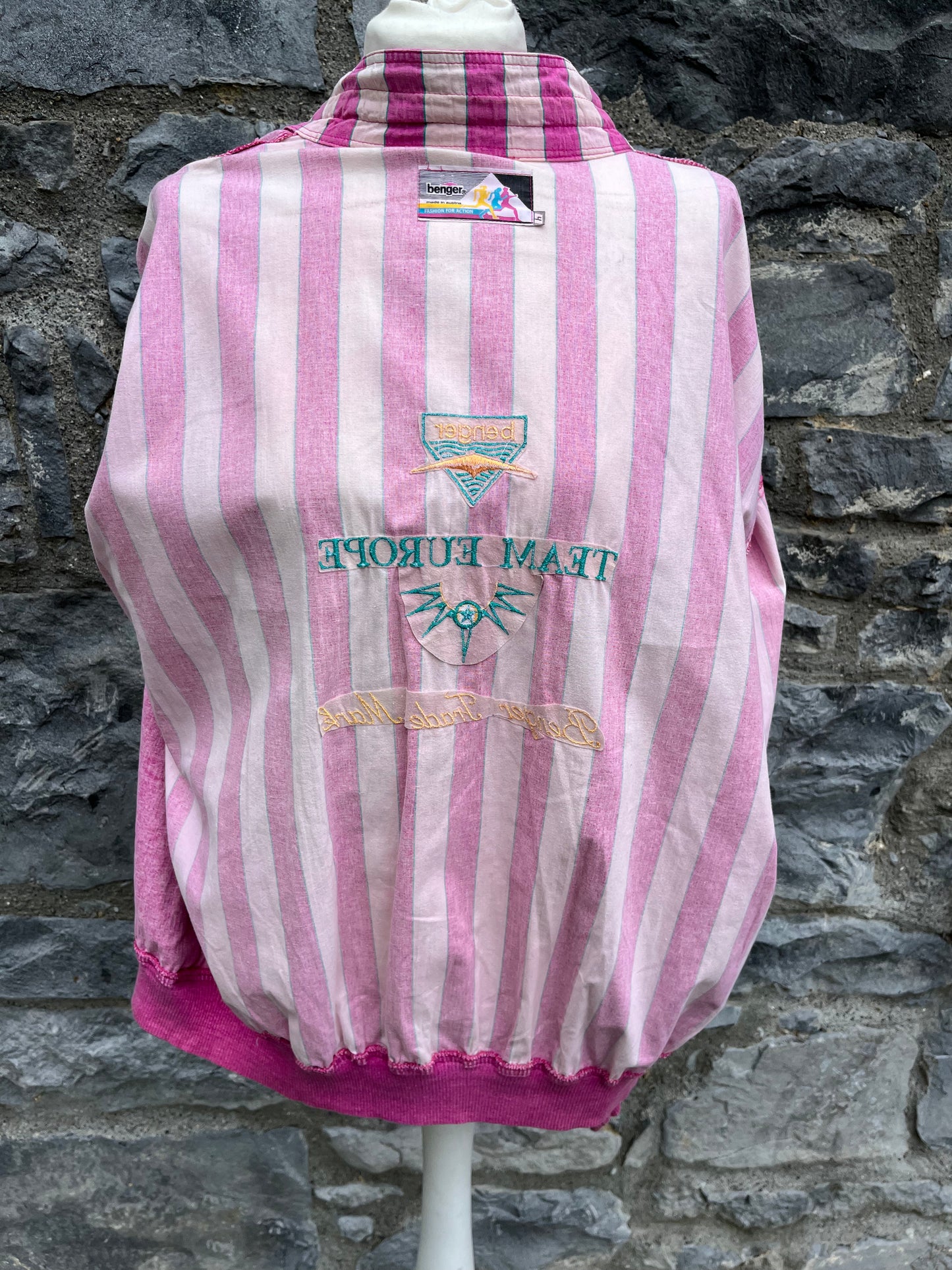 80s pink stripy jacket S/M