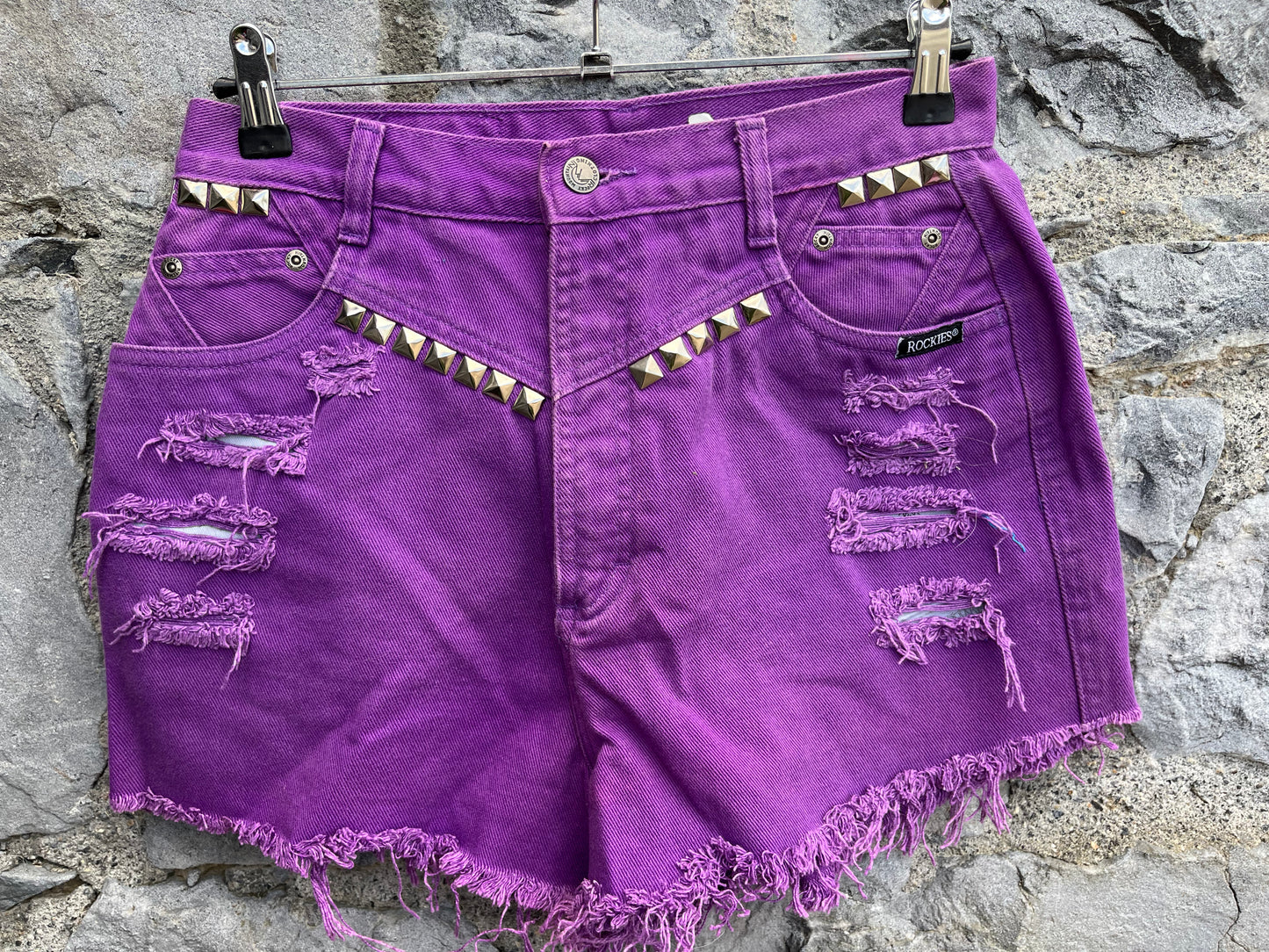 90s purple denim shorts uk 10-12