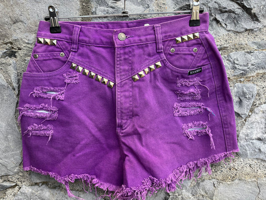 90s purple denim shorts uk 10-12