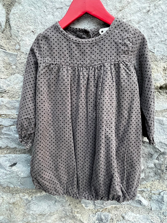 Grey polka dots cord dress  18m (86cm)