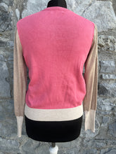 Load image into Gallery viewer, Pink&amp;beige cardigan uk 6-8
