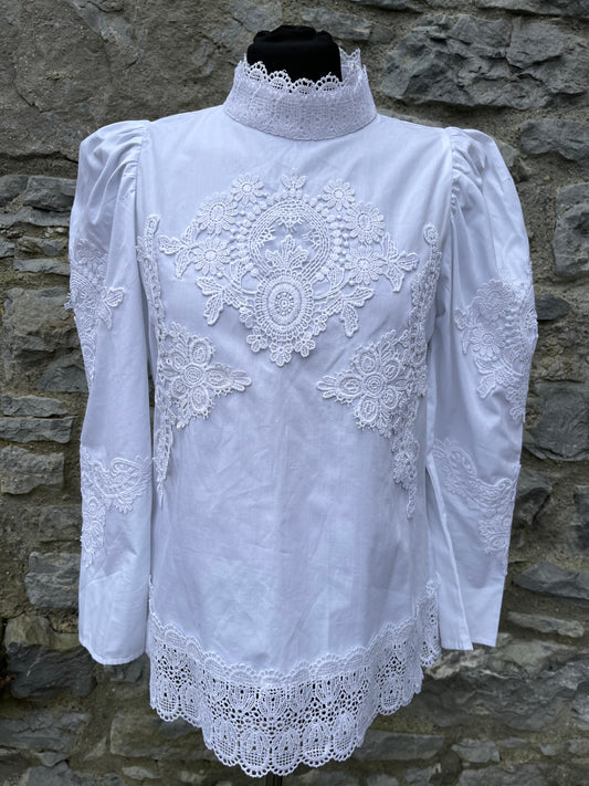 White Victorian style blouse uk 8