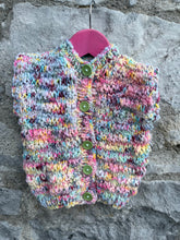Load image into Gallery viewer, Button up rainbow gilet    12m (80cm)
