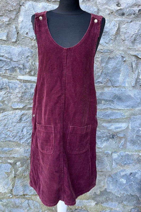 Maroon cord pinafore uk 18