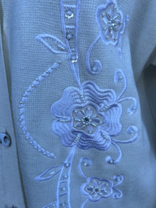 80s cream embroidered cardigan uk 12
