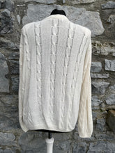 Load image into Gallery viewer, 90s white cardigan uk 14-16
