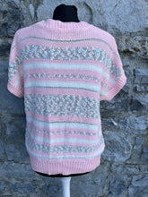 Load image into Gallery viewer, Pink knitted short sleeve jumper uk 10-14
