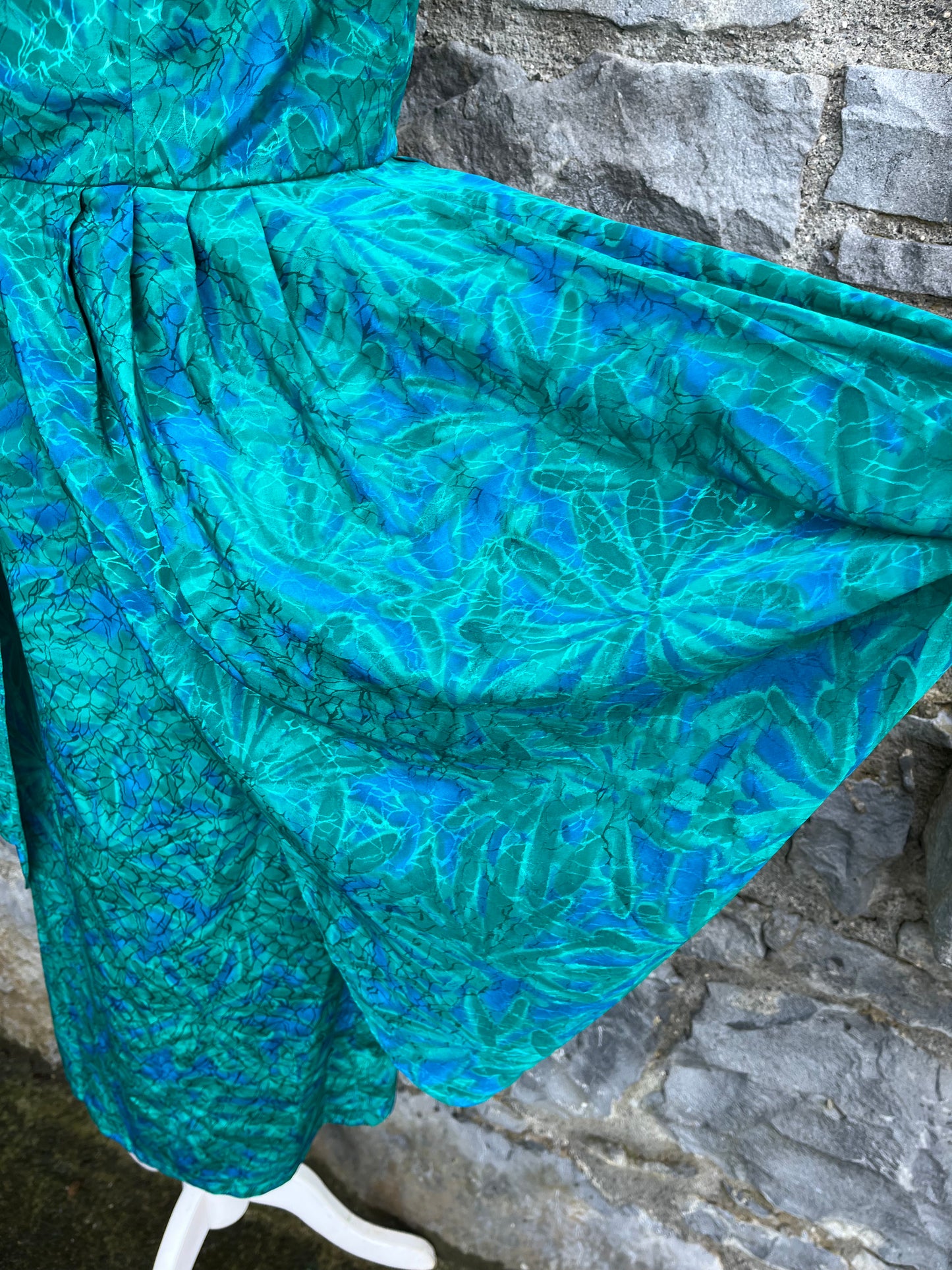 80s green dress uk 12