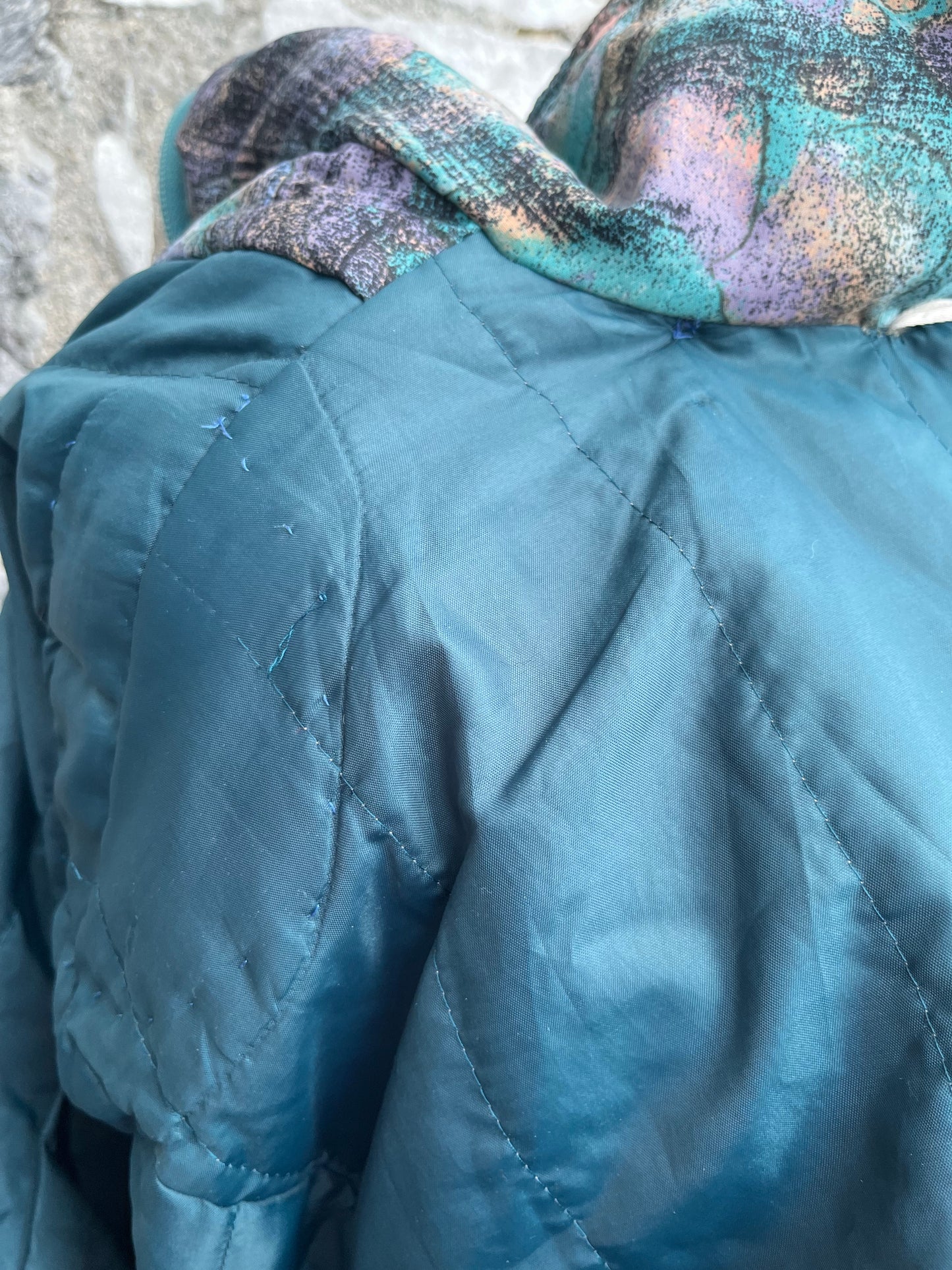 80s Grey&teal abstract jacket uk 14