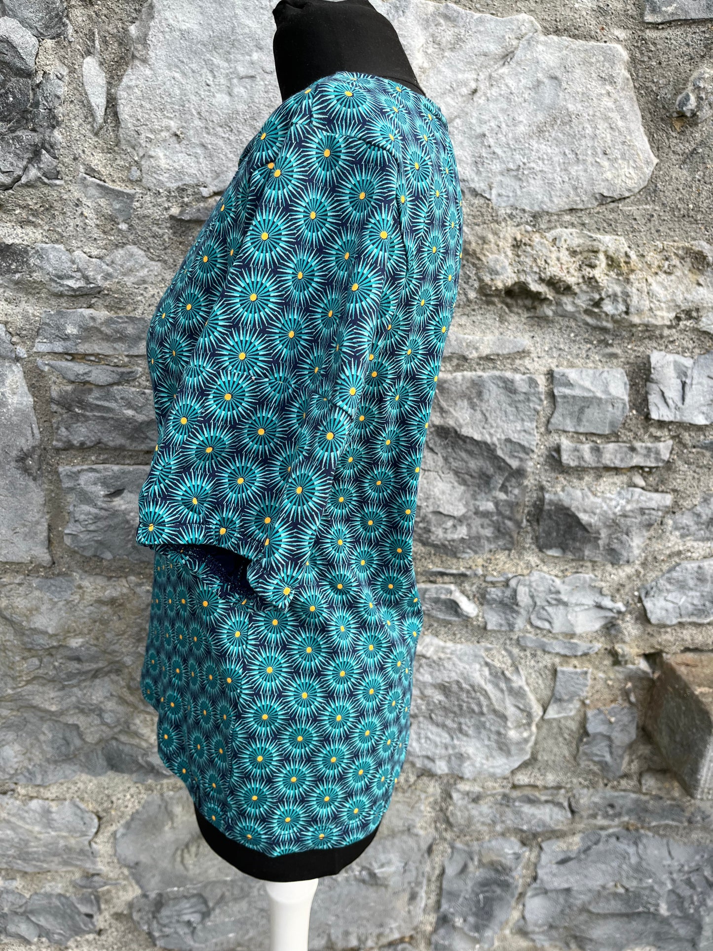 Mandala teal top uk 8-10