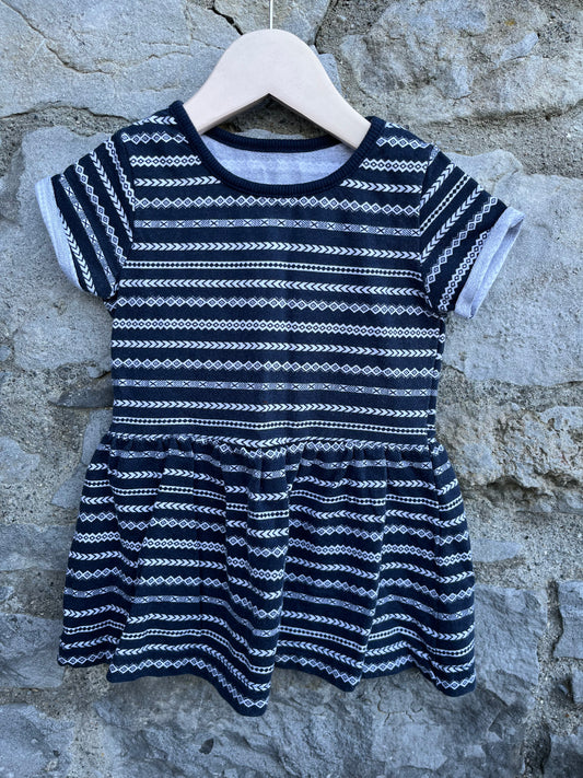 Geometric navy dress  12-18m (80-86cm)