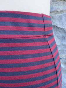 Maroon stripy skirt   uk 8