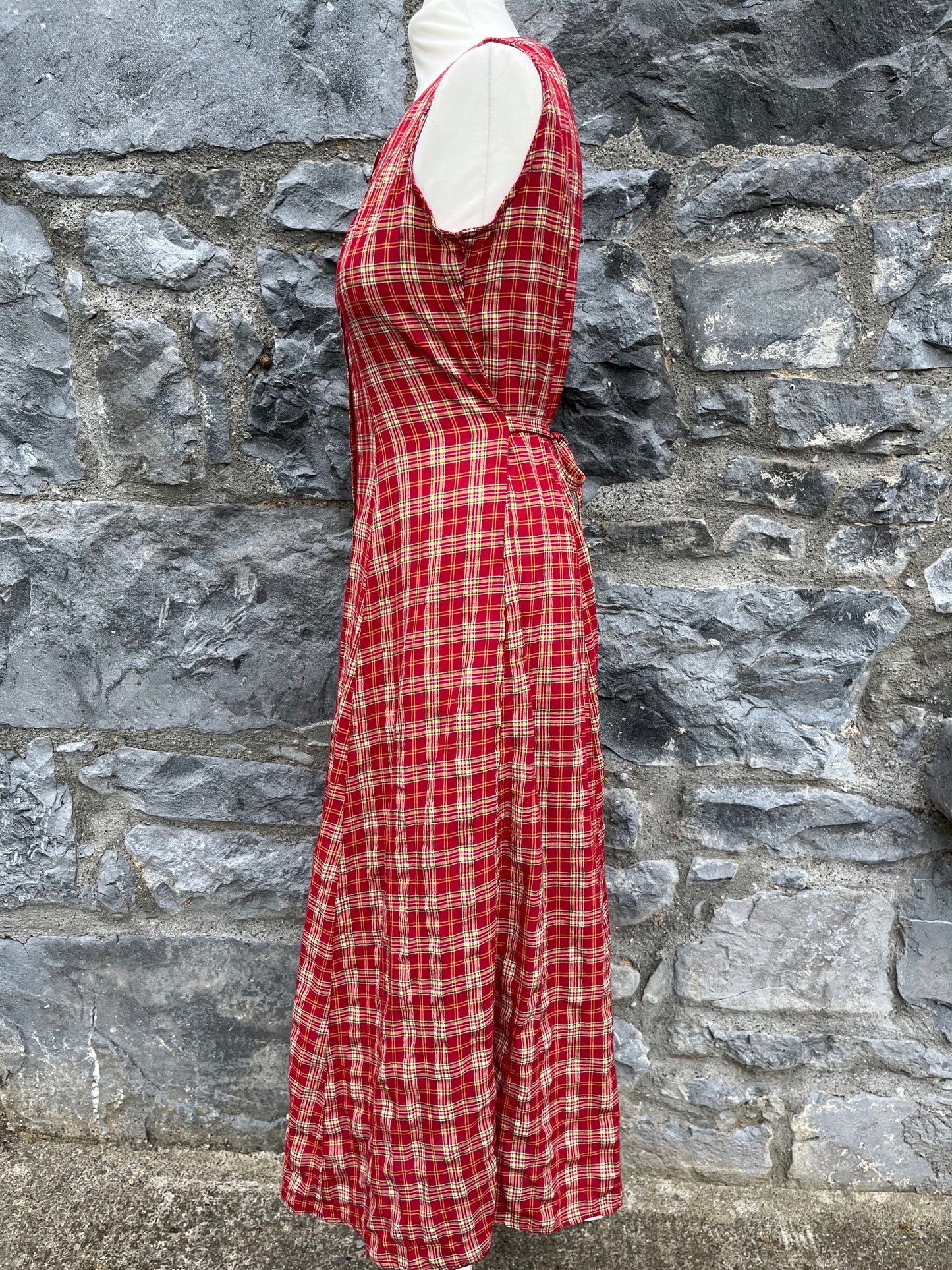 90s red check dress uk 10-12