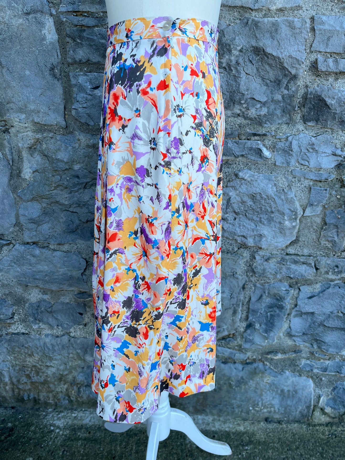 80s floral skirt uk 8