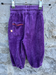 Purple velour pants  3-6m (62-68cm)