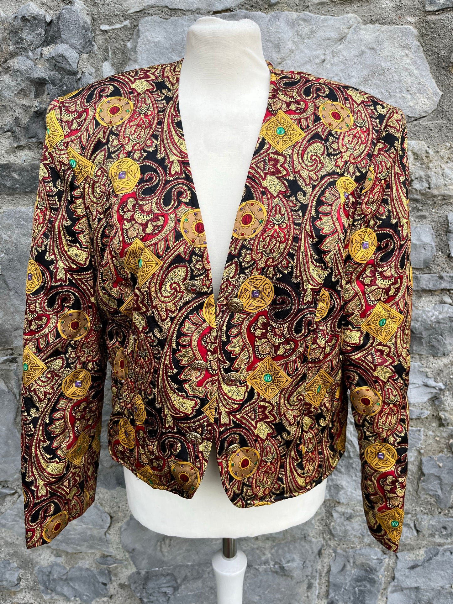 80s quilted abstract jacket uk 10-12