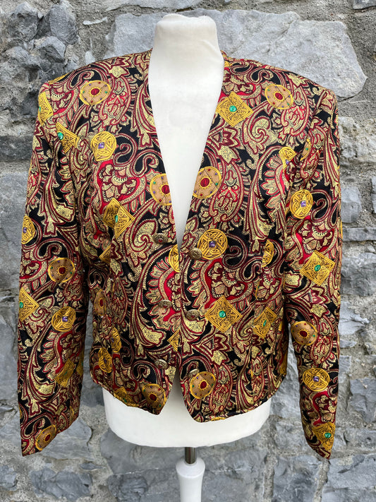 80s quilted abstract jacket uk 10-12