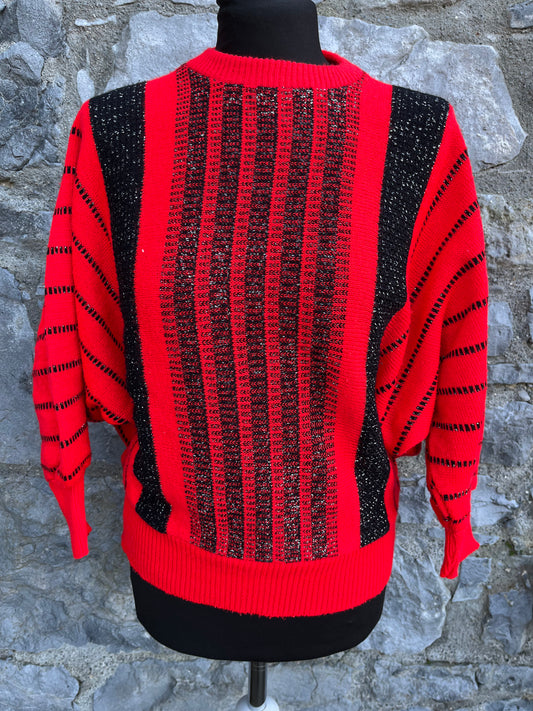 80s red stripy jumper uk 10-12