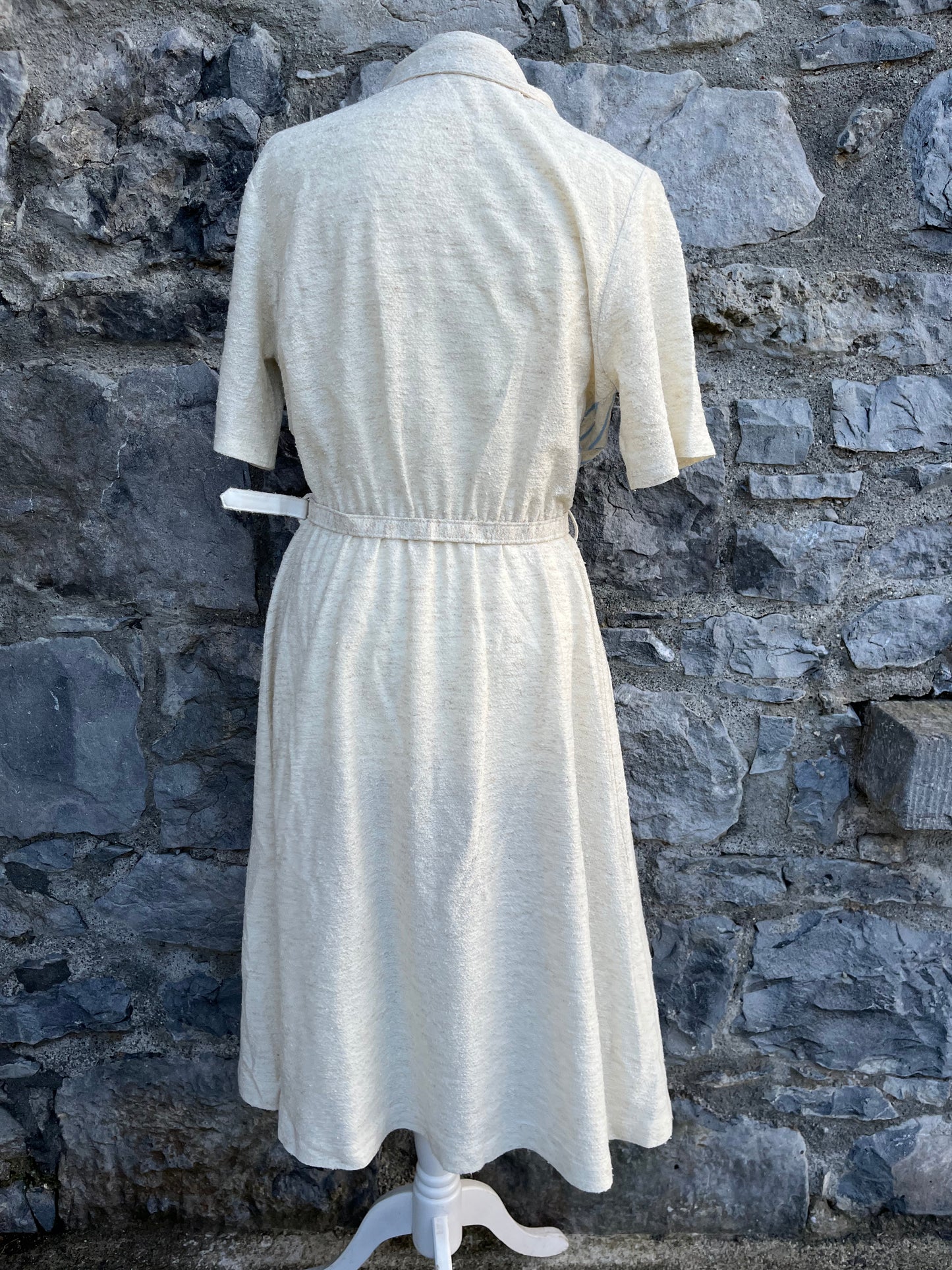 70s beige dress uk 12