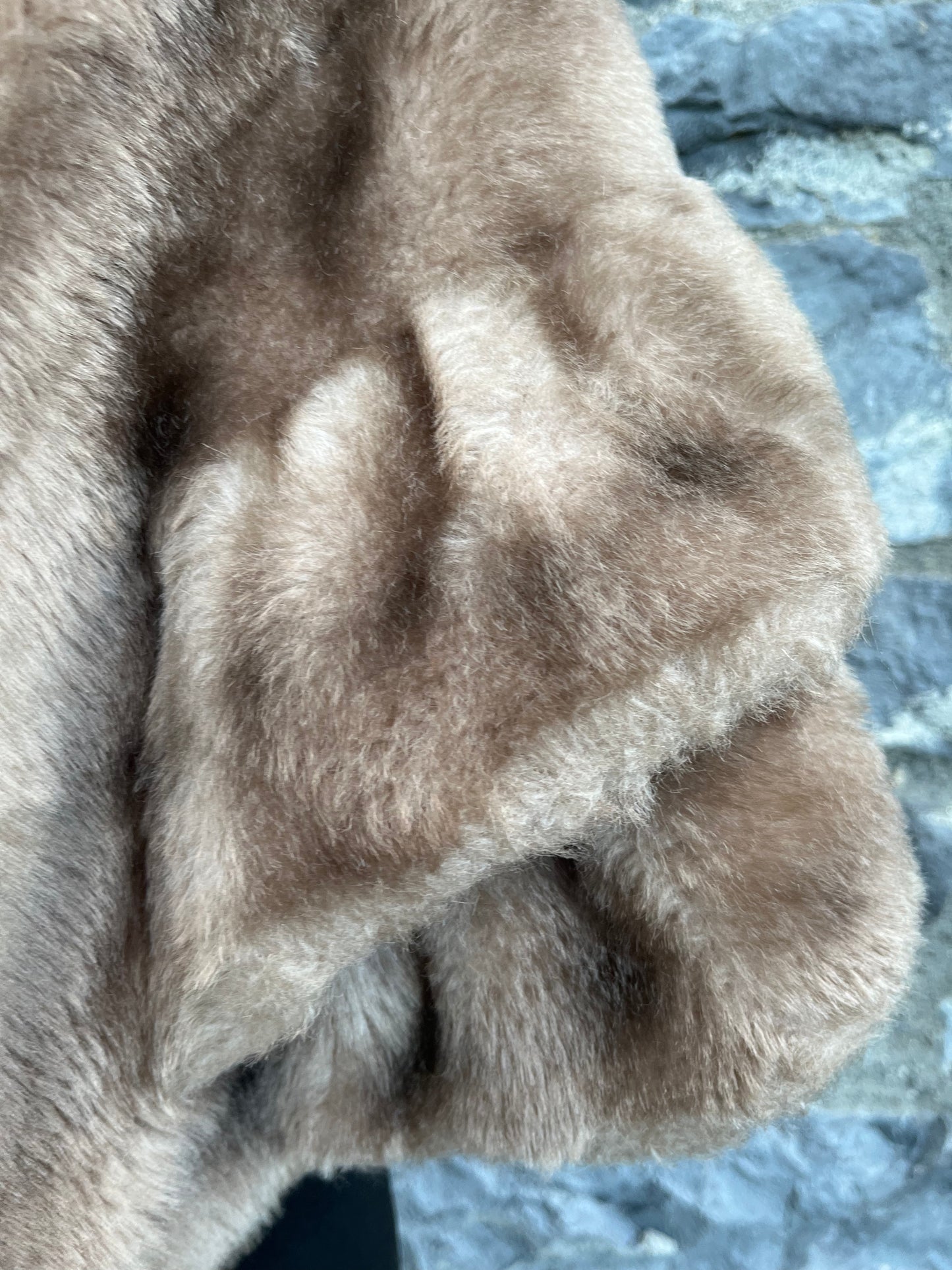 70s brown faux fur cape uk 8-12