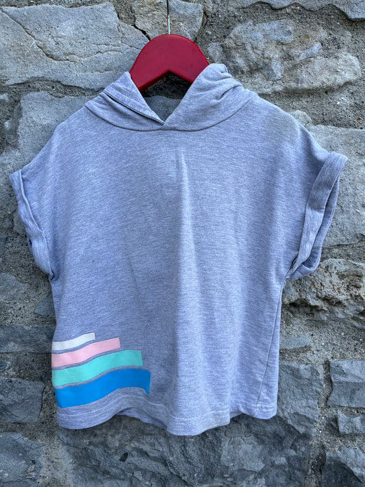 Grey hooded top  9-10y (134-140cm)