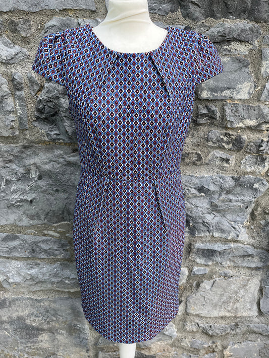 Blue geometric dress   uk 10