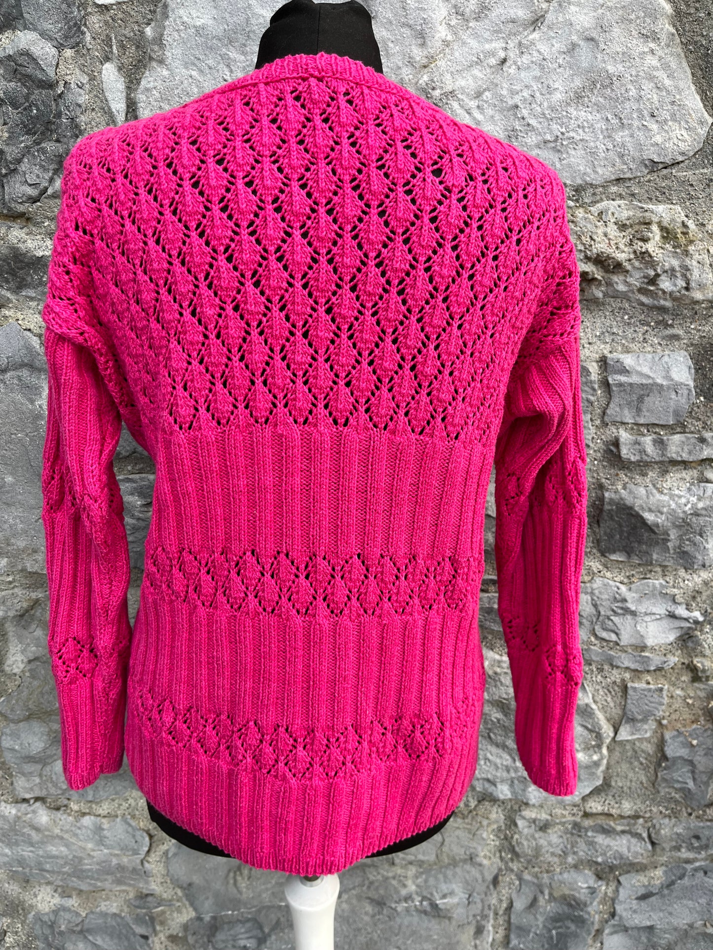 90s pink pointelle jumper uk 10-12