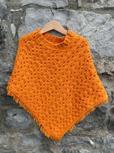 Orange poncho  6-8y (116-128cm)