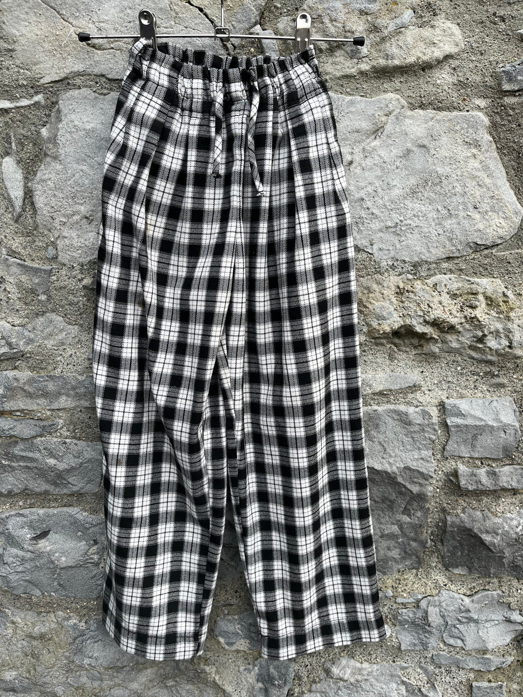 Black&white check pants  7-8y (122-128cm)