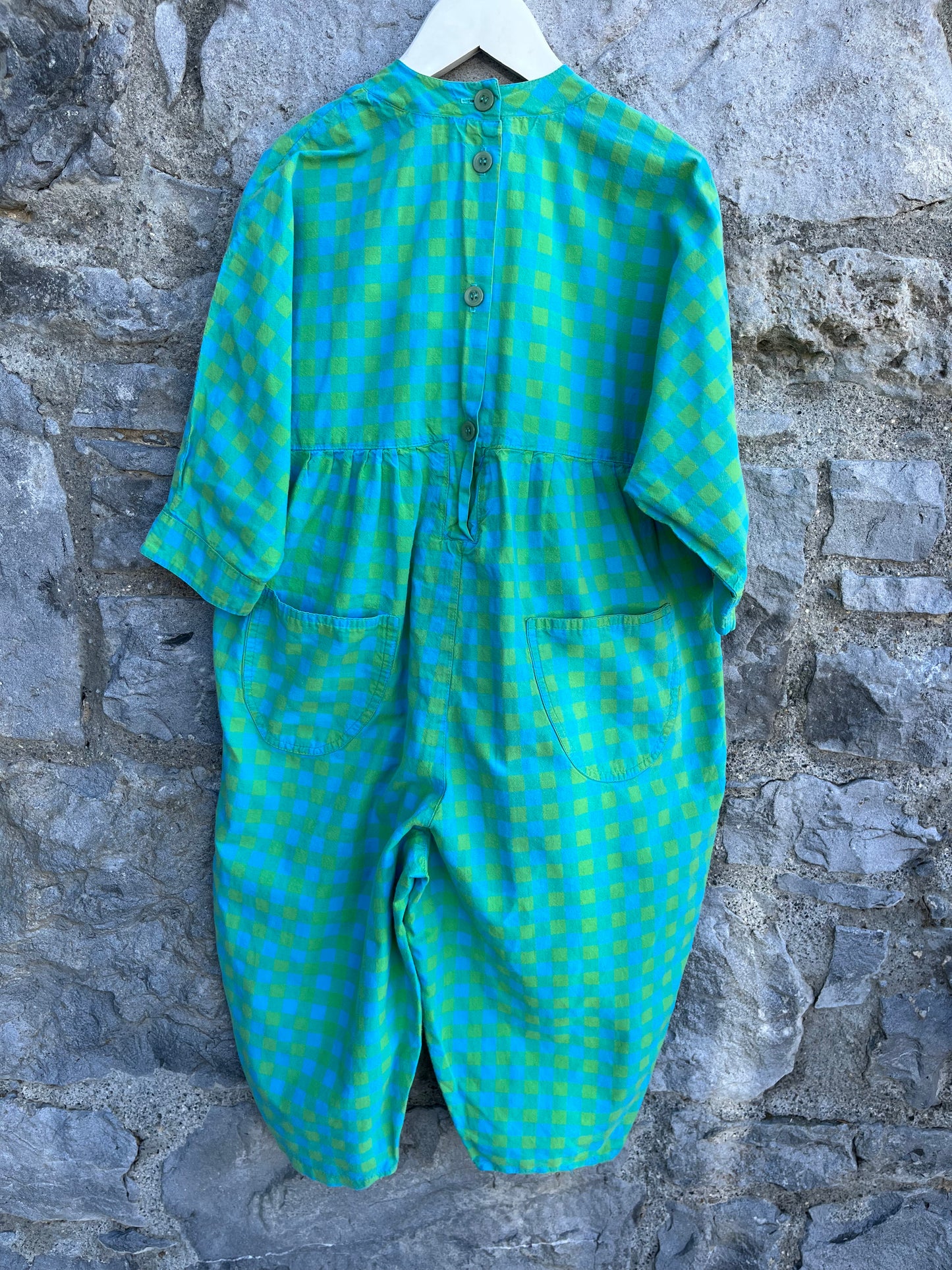 80s Oilily green&blue short jumpsuit    5-6y (110-116cm)