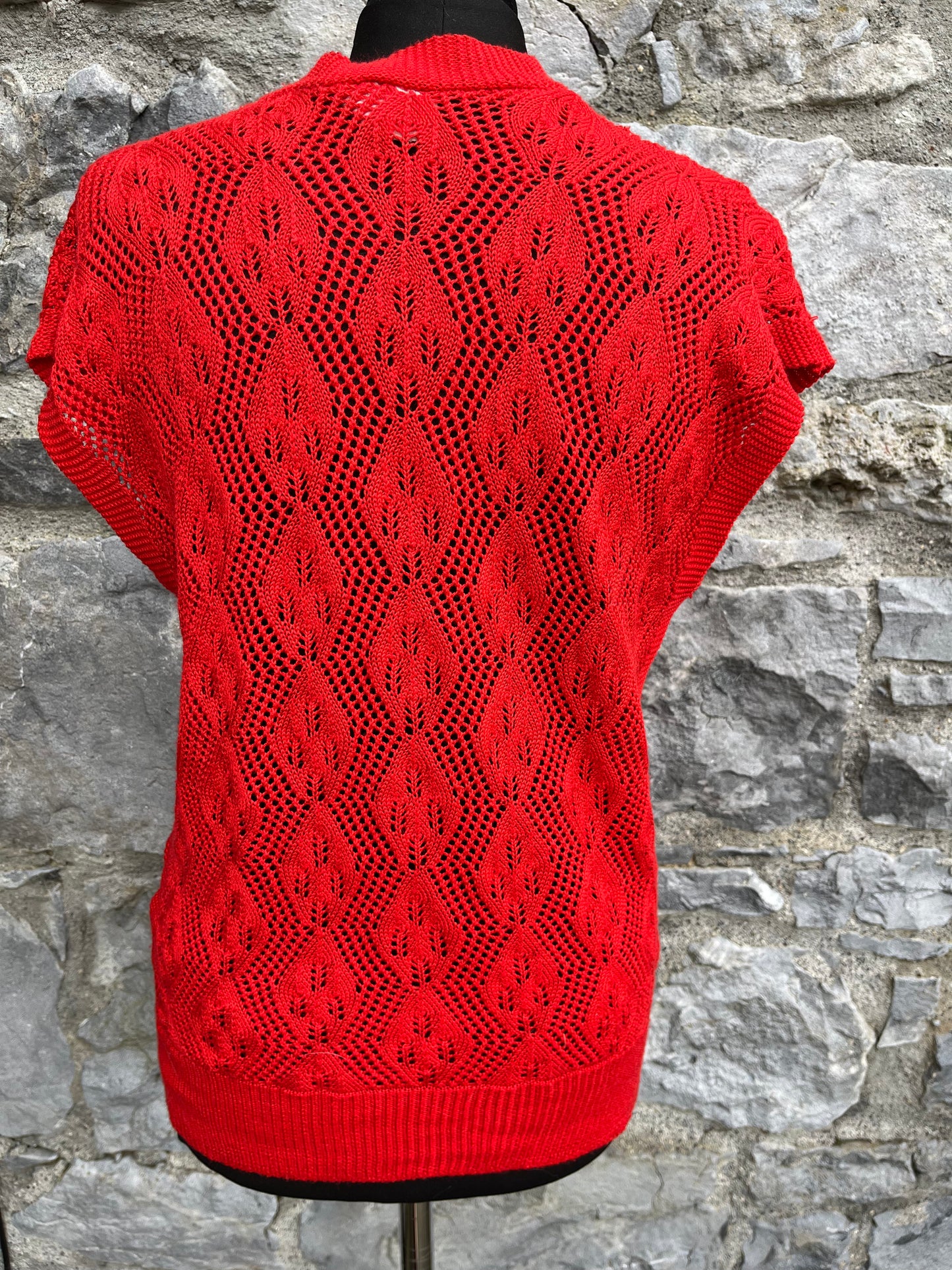 Red pointelle cardigan uk 10-