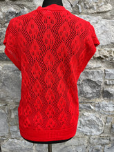 Load image into Gallery viewer, Red pointelle cardigan uk 10-

