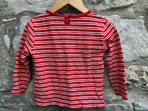 Red stripy top  2y (92cm)