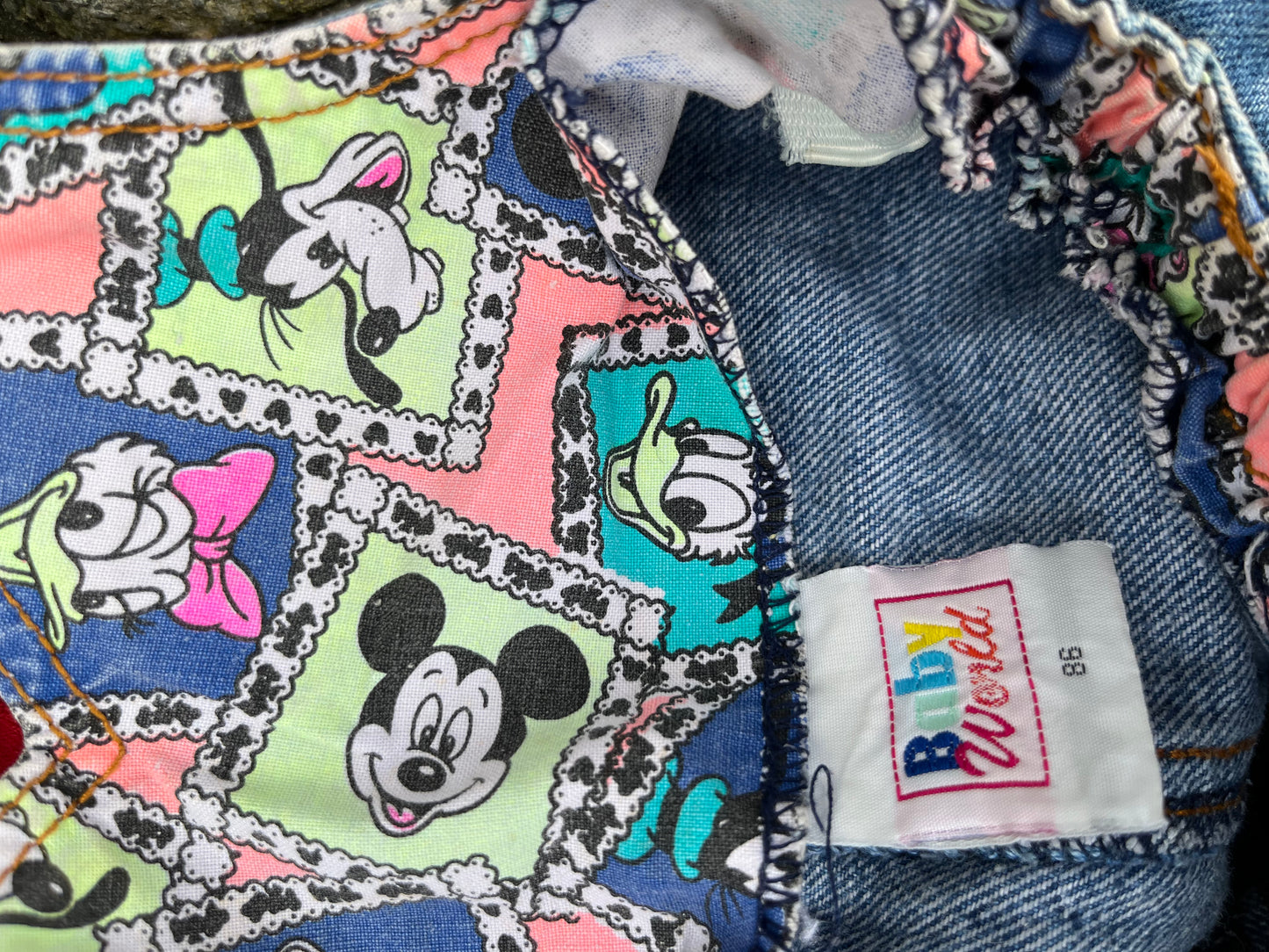 90s Mickey dungarees  12-18m (80-86cm)